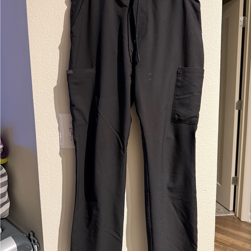 Jaanuu Black Straight leg scrub pants for men